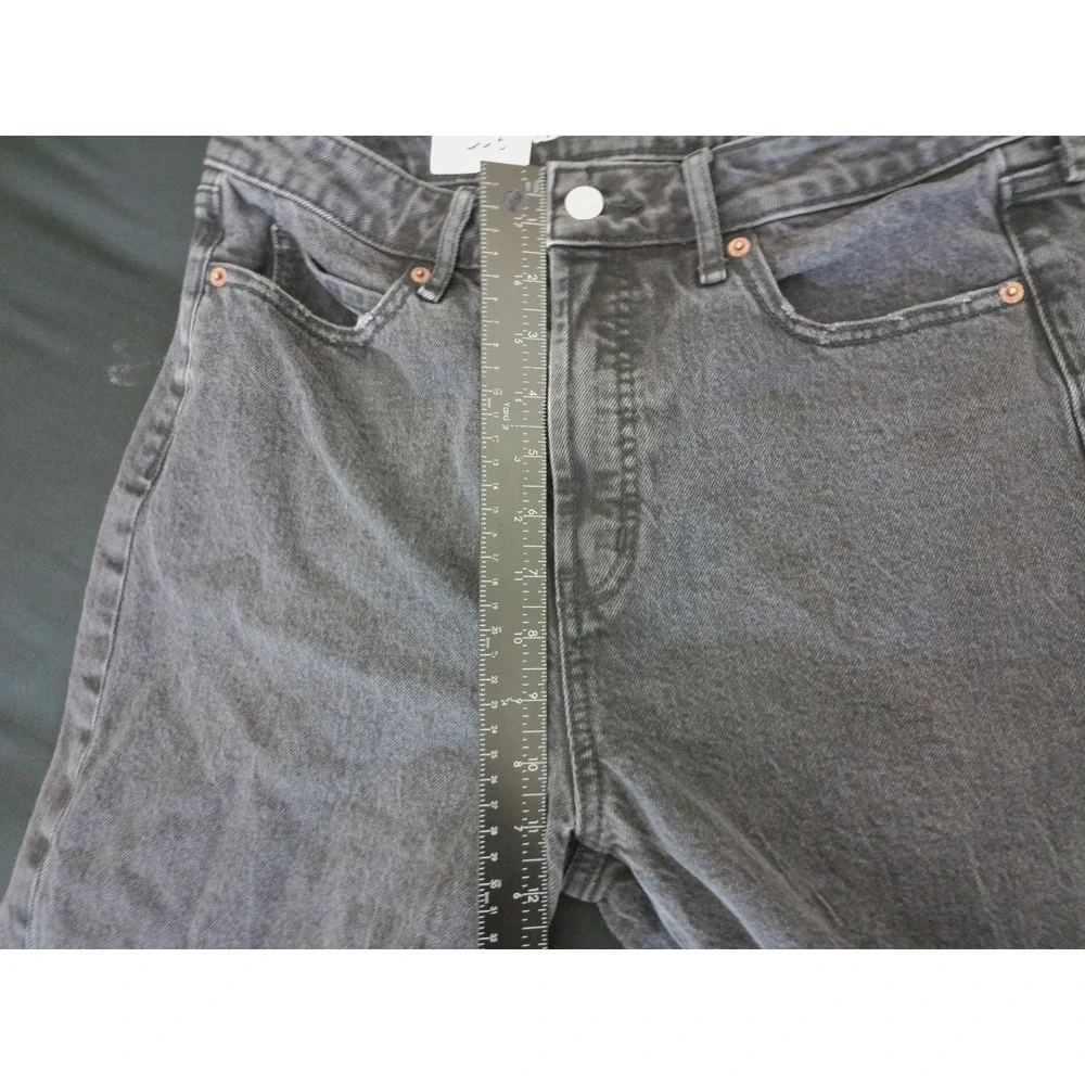 Old Navy Wide Leg Jeans Mens 10 Black Sky-Hi Extra High-Rise Faded Denim Grunge